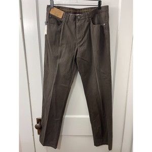 Roundtree & Yorke Casuals Relaxed Fit Dark Chocolate 5 Pocket Pants - 36 x 34
